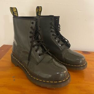 Women’s Dark Gray Patent Leather Dr. Marten Airwair